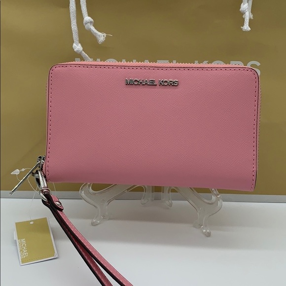 MICHAEL KORS MD ZA PHONE HOLDER WALLET CARNATION - Picture 2 of 16